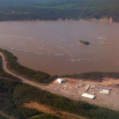 Aerial photograph of the Muskrat Falls site.  