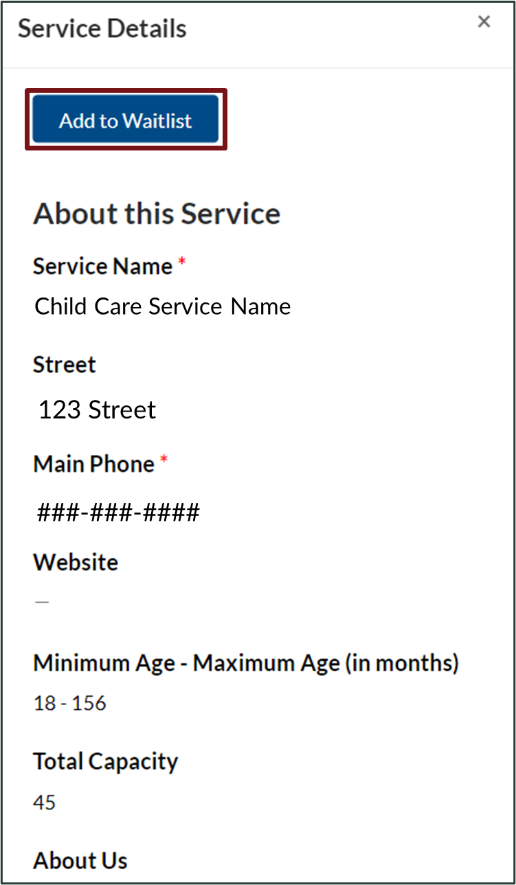 Location of the "Add to Waitlist" button