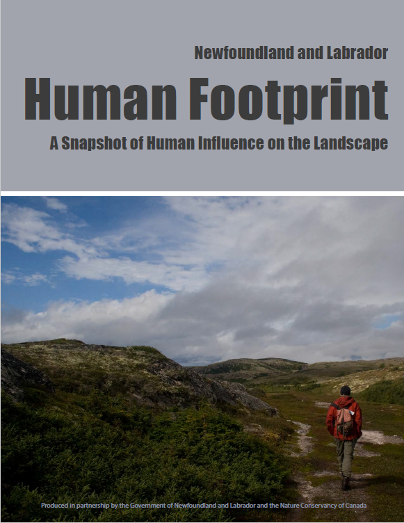 The cover of the document 'Newfoundland and Labrador Human Footprint: A Snapshot of Human Influence on the Landscape'