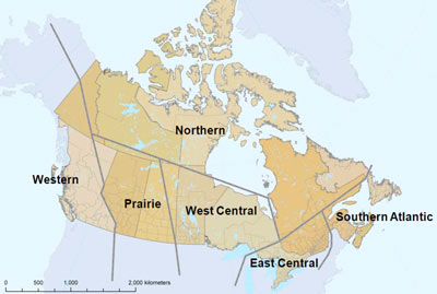 加拿大地區地圖