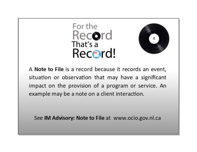For the Record - Note to File