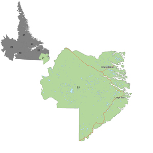 District 21: District 21 is situated on the south east coast of Labrador