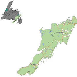 Zone 2: Zone two is located in eastern Newfoundland and is comprised of Forest Management Districts 2 and 3