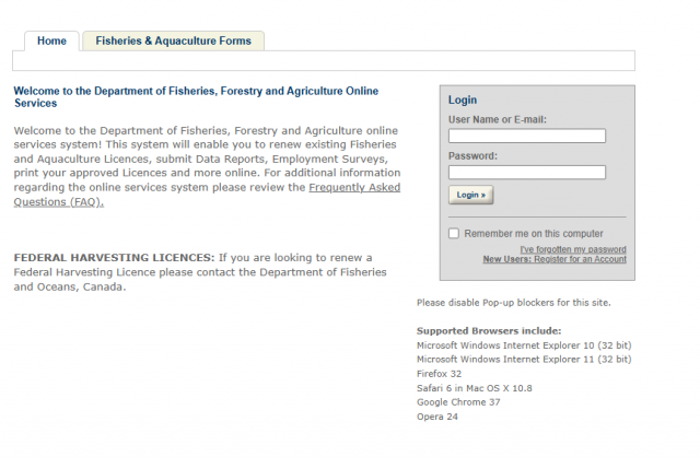 Agency Agreement Login Page