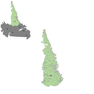 District 24: District 24 comprises the northern tip of Labrador.