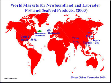 World Markets for Newfoundland and Labrador for fish and seafood products, 2003