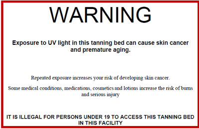 Tanning Bed Sign