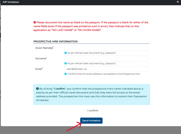 How do I send an invite code to a prospective endorsee? 