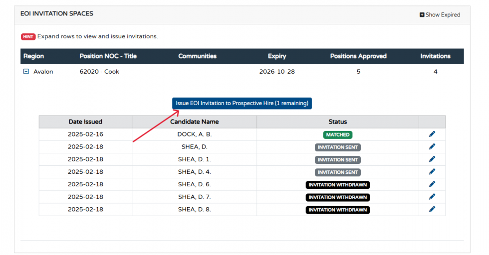 How do I send an invite code to a prospective nominee?    