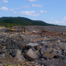 Ongoing heavy civil construction at the site of the switchyard at Churchill Falls 