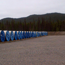 Spools of transmission cables.