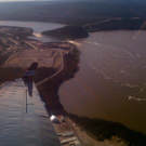 Aerial photograph of the Muskrat Falls site.  