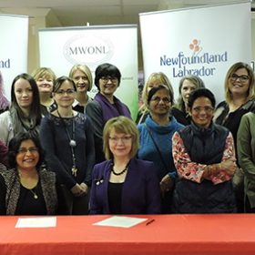 On behalf of the Provincial Government, the Honourable Lisa Dempster, Minister of Children, Seniors and Social Development joined community partners to sign a proclamation recognizing February as Violence Prevention Month.