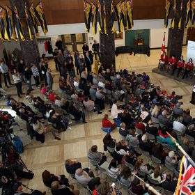 Olympic gold and bronze medalist Kaetlyn Osmond, and Paralympic silver medalist Liam Hickey, were honoured at Confederation Building on Friday, April 13, 2018.