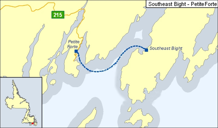 Map of Southeast Bight - Petite Forte Ferry Route