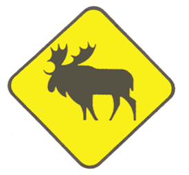 Moose Advisory Highway Sign